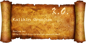 Kalikin Orsolya névjegykártya